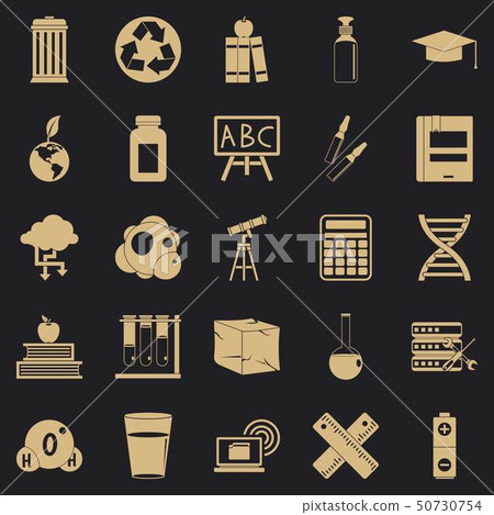 Element icons set, simple style Element icons set, simple style 50730754