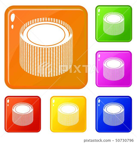 Building roll net icons set vector color 50730796
