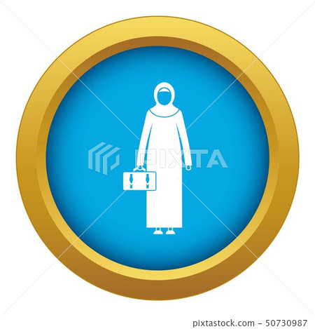 Arabic woman icon blue vector isolated 50730987