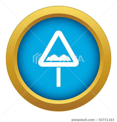 Uneven triangular road sign icon blue vector isolated Uneven triangular road sign icon blue vector isolated 50731163