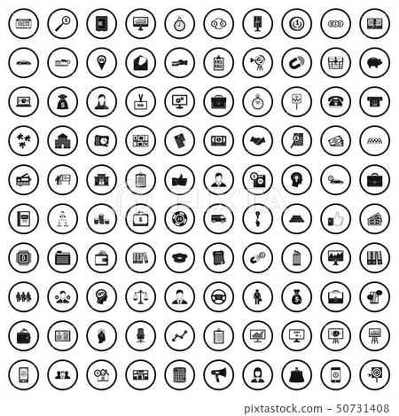 100 business group icons set, simple style 100 business group icons set, simple style 50731408