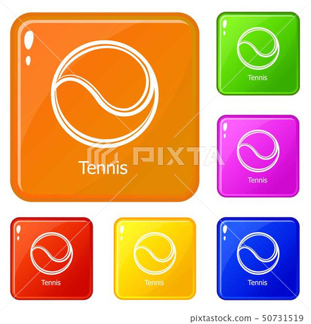 Tennis ball icons set vector color 50731519