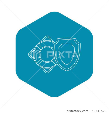 Lifebuoy icon, outline style Lifebuoy icon, outline style 50731529