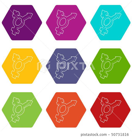 Transgender simbol icons set 9 vector Transgender simbol icons set 9 vector 50731816