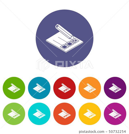 Election paper icons set vector color 50732254