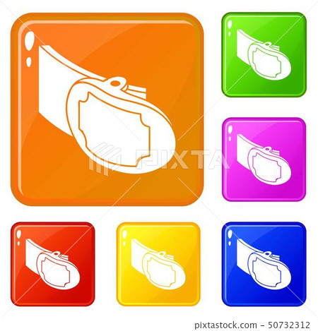 Metal belt buckle icons set vector color 50732312