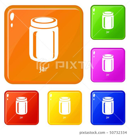 Jar icons set vector color 50732334
