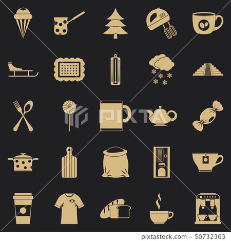 Saloon icons set, simple style Saloon icons set, simple style 50732363