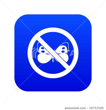 No butterfly sign icon digital blue No butterfly sign icon digital blue 50732509
