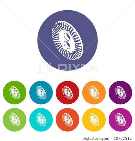 Flower clothes button icons set vector color 50732512