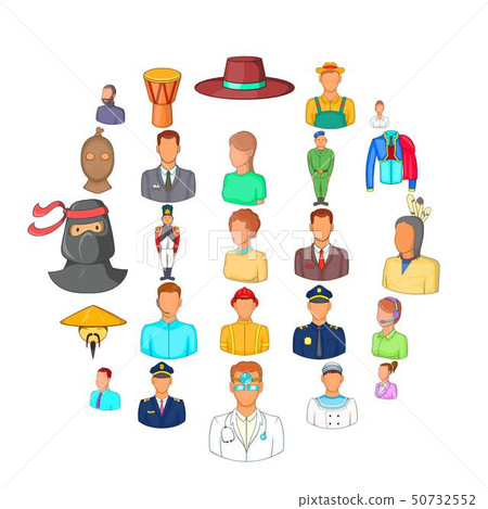 Fellow icons set, cartoon style 50732552