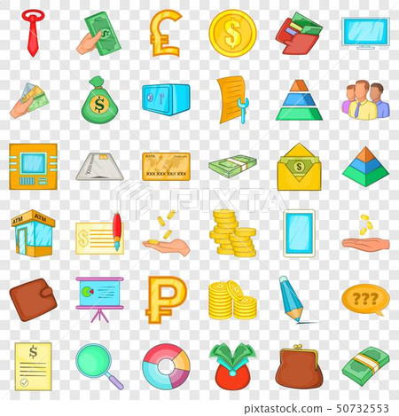 Banking icons set, cartoon style 50732553
