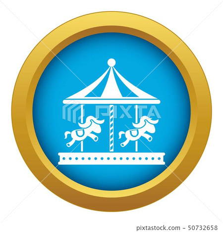 Merry go round horse ride icon blue vector isolated Merry go round horse ride icon blue vector isolated 50732658