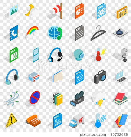 File and app icons set, isometric style File and app icons set, isometric style 50732686