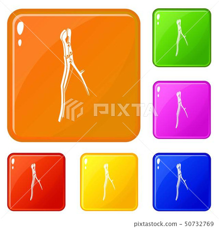 Surgical pliers icons set vector color 50732769