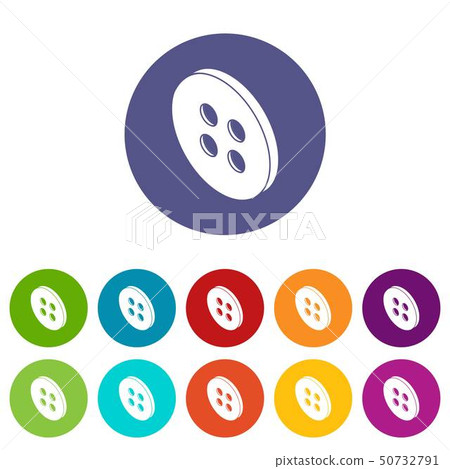 Classic shirt button icons set vector color - Stock Illustration ...