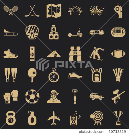 Active sport icons set, simple style 50732819