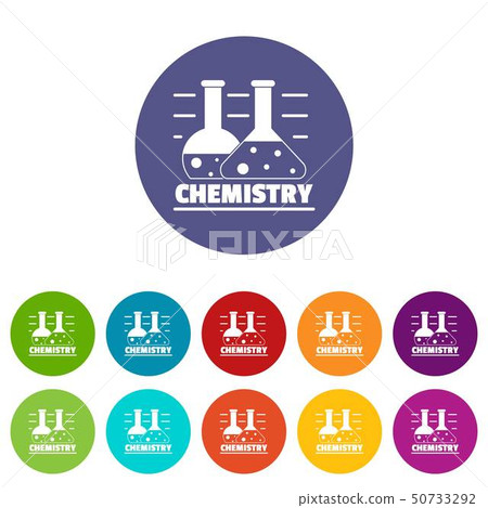 Chemistry icons set vector color Chemistry icons set vector color 50733292