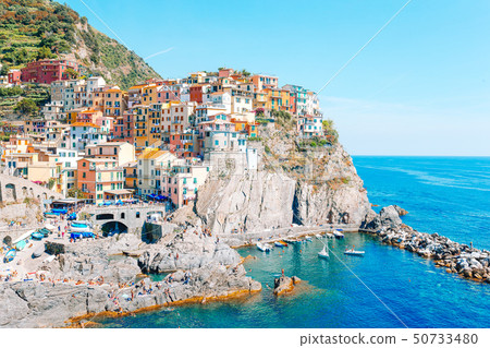 Amazing view of the beautiful village of Manarola in the Cinque Terre Reserve. 50733480