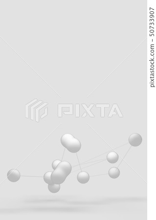 Science Molecule, Molecular DNA Model Structure. 3D render molecular bonds on a gray background 50733907