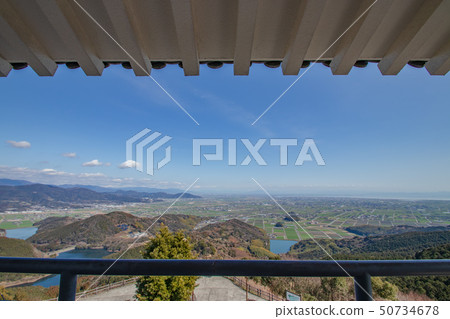 Shiroishi Plain seen from Hizen Inuyama Castle Shiroishi-cho, Saga Prefecture 50734678