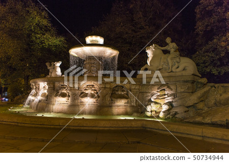 Wittelbacher fountain on Lenbachplatz in Munich Wittelbacher fountain on Lenbachplatz in Munich 50734944