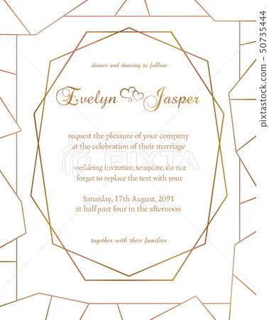 Vector set of wedding invitations. On a white gray 50735444