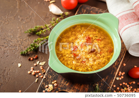 Lentil soup - Masoor Dal or Dal Tadka Curry Lentil soup - Masoor Dal or Dal Tadka Curry 50736095