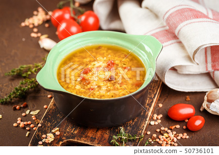 Lentil soup - Masoor Dal or Dal Tadka Curry 50736101