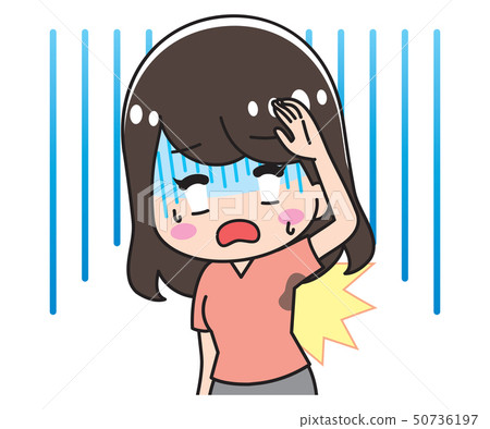 Surprised young woman on side sweats 50736197