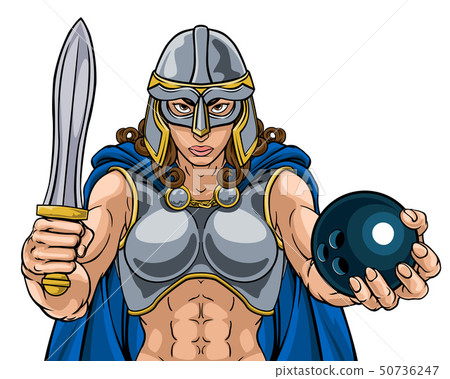 Viking Trojan Celtic Knight Bowling Warrior Woman 50736247
