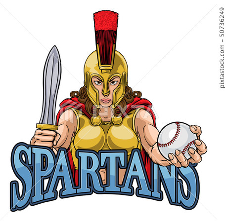 Spartan Trojan Gladiator Baseball Warrior Woman Stock Illustration 50736249 Pixta