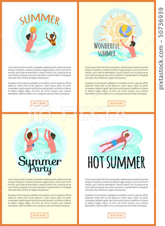 Summer Fun, Waterpolo Sporting and Relaxing People Summer Fun, Waterpolo Sporting and Relaxing People 50736939