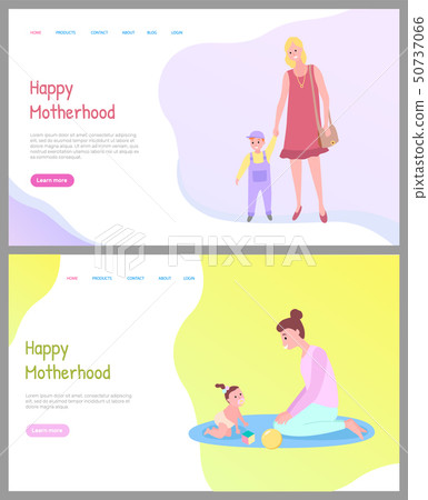 Family Together, Mom and Kid, Motherhood Vector 50737066