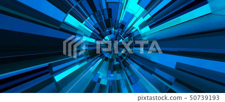 Blue digital abstract background. 3D illustration. - Stock Illustration ...
