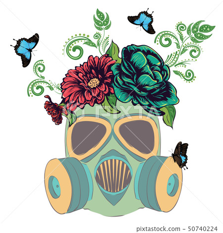 Gas Mask with Roses Gas Mask with Roses 50740224