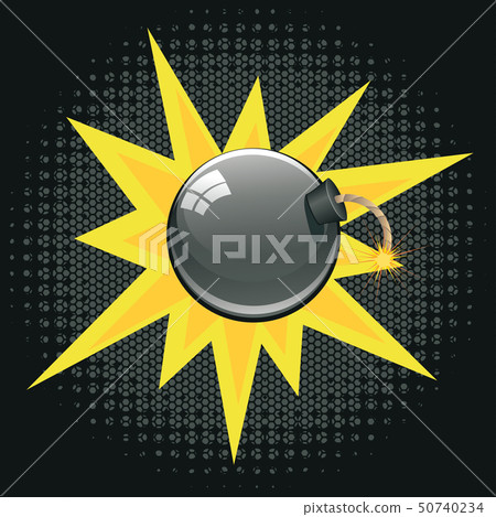Cartoon Black Bomb Cartoon Black Bomb 50740234