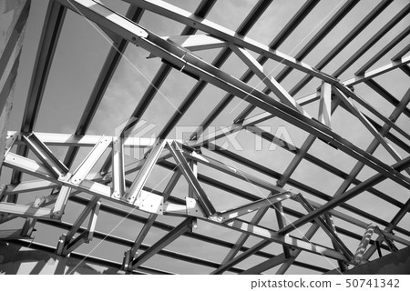 Structure of steel roof frame. Structure of steel roof frame. 50741342