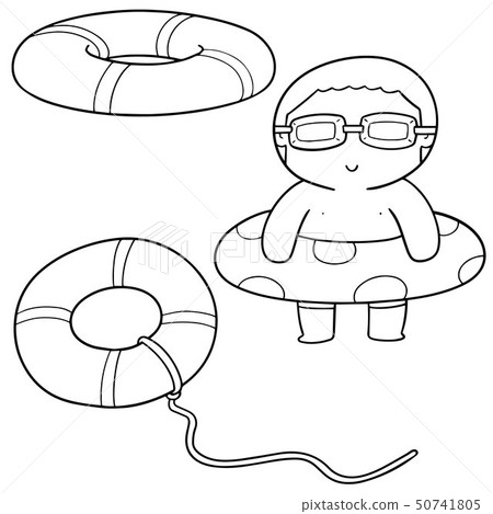 插图素材: vector set of life ring