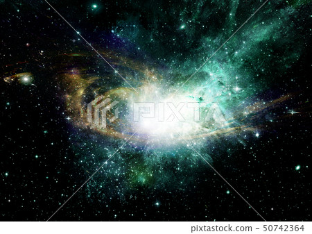 Stars, dust and gas nebula in a far galaxy Stars, dust and gas nebula in a far galaxy 50742364