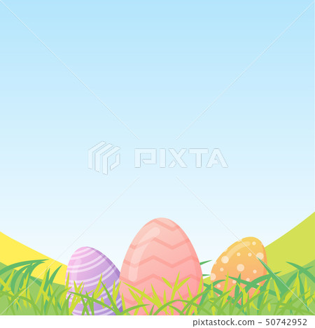 Eggs with landscape vector design  background 50742952