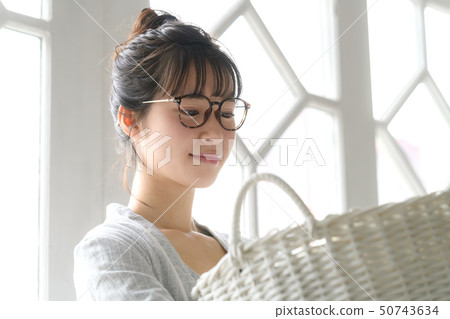 Woman housework laundry Woman housework laundry 50743634