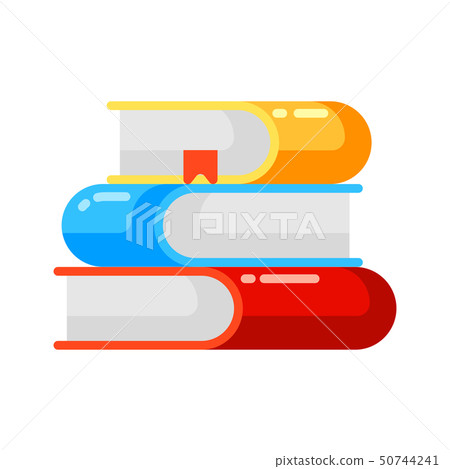 Icon stack of books in flat style. - Stock Illustration [50744241] - PIXTA