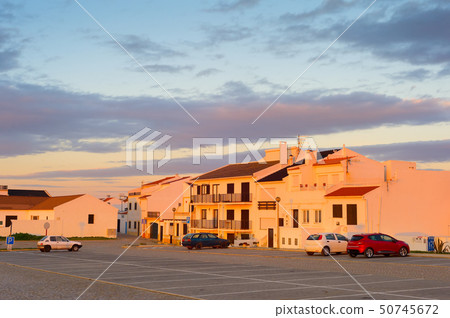 Sunset Portugal town cars parking Sunset Portugal town cars parking 50745672