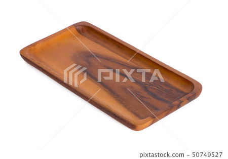 Wooden plate on white background. Handcrafted Wooden plate on white background. Handcrafted 50749527