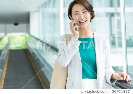 Business woman office auto slope business image 50751527