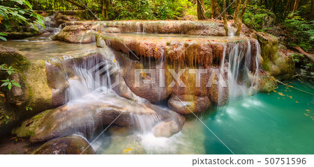 Beautiful waterfall at Erawan national park, Beautiful waterfall at Erawan national park, 50751596