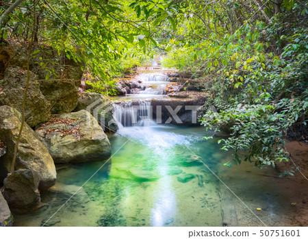 Beautiful waterfall at Erawan national park, 50751601