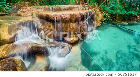 Beautiful waterfall at Erawan national park, 50751617