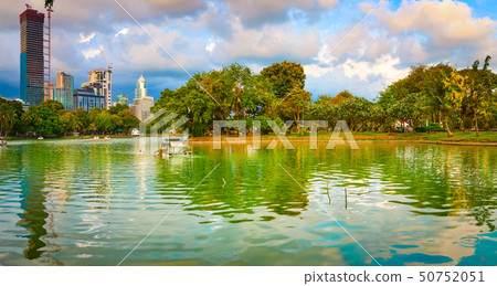 Panoramic view of Bangkok skyline. Lumphini park, Panoramic view of Bangkok skyline. Lumphini park, 50752051